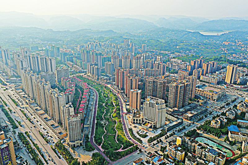 日新月异的荣县新城.