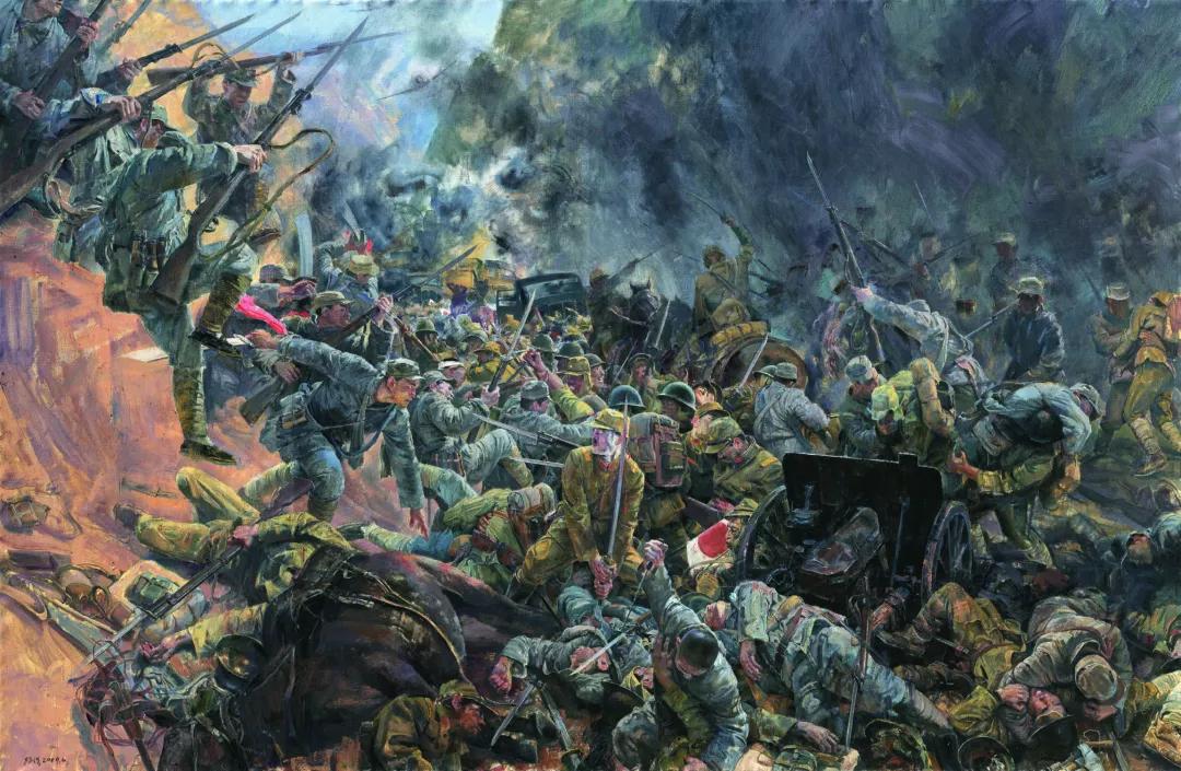 《平型关大捷》油画 孙浩 作