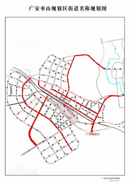 广安枣山规划区街道名称规划图