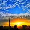 成都今晨朝霞伴蓝天，实在太美了！