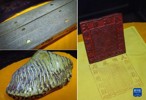 珍藏在峨眉山景区万年寺的“三宝”：贝叶经（左上）、佛牙（左下）和御印（6月6日摄，拼版照片）.jpg